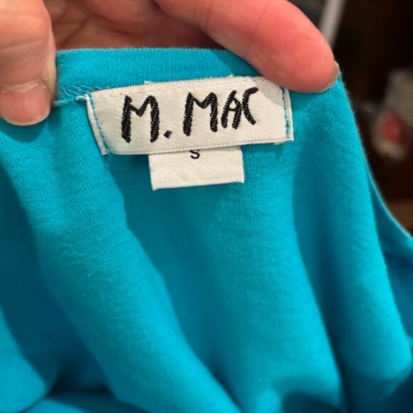 M Mac Aqua Hawaiian Print 100% Cotton Maxi Dress EUC Small - Picture 3 of 4